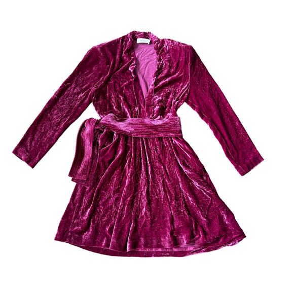 A.L.C. Kiera Dress Crushed Velvet Pink - Picture 5 of 13